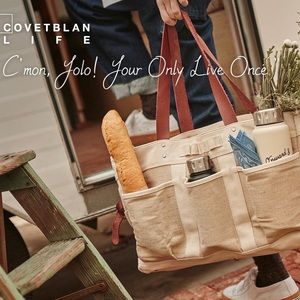 Thursday Island Covetblan Linen Leather Tote Bag